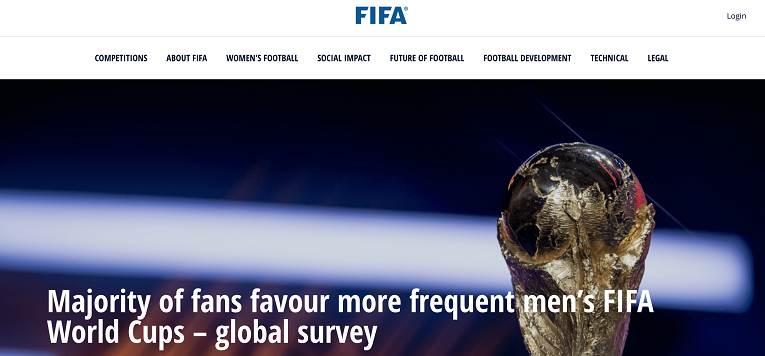 这场关于“足球明天”的话题在FIFA官网主页“霸榜”